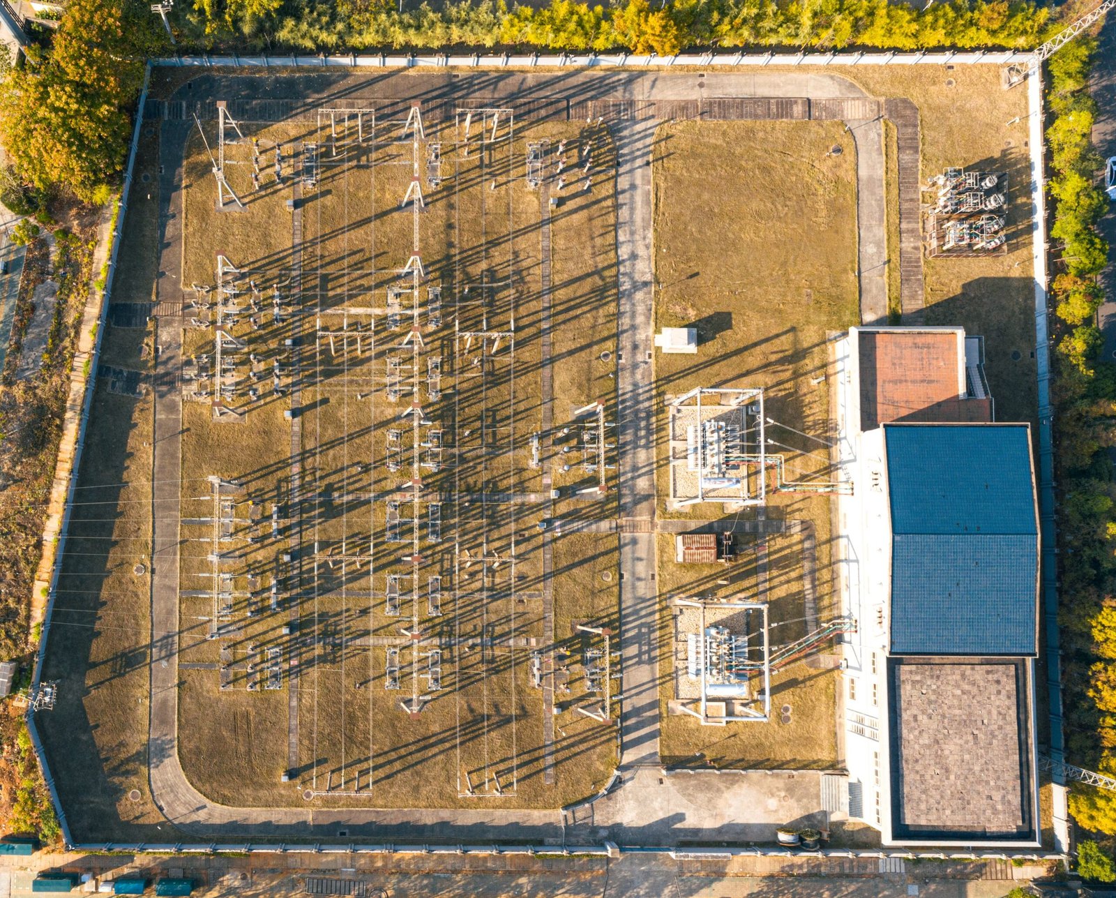 Vista aérea de um site de construção